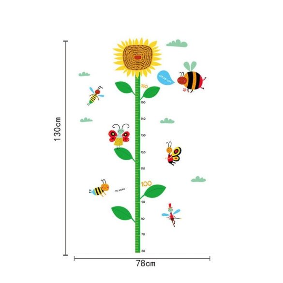 Napraforgós magasságmérő falmatrica méhecskével